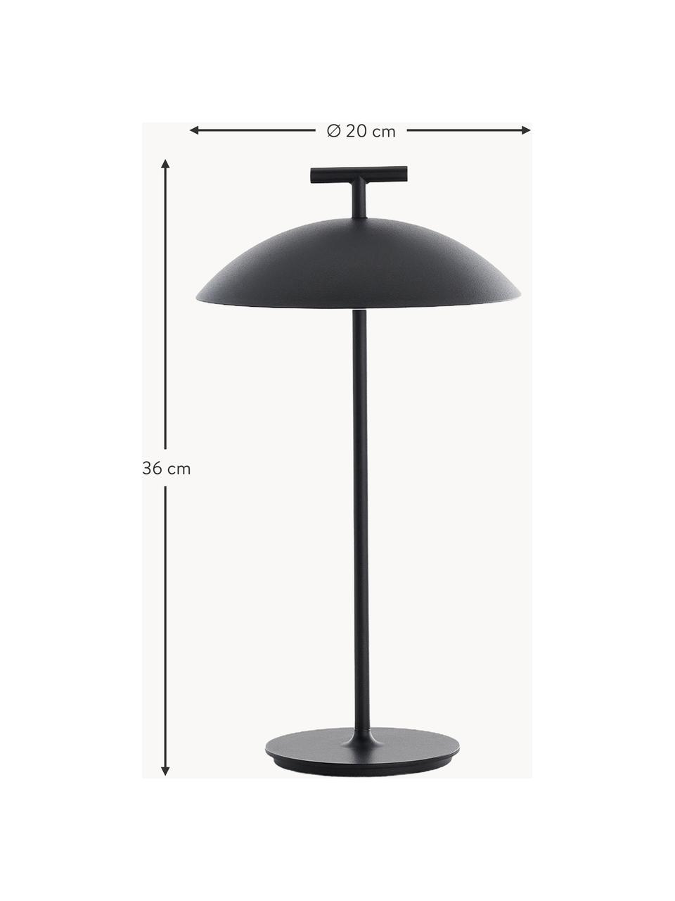 Lampada da tavolo portatile a LED con luce regolabile Mini Geen-A, Poliestere, verniciato a polvere, Nero, Ø 20 x Alt. 36 cm