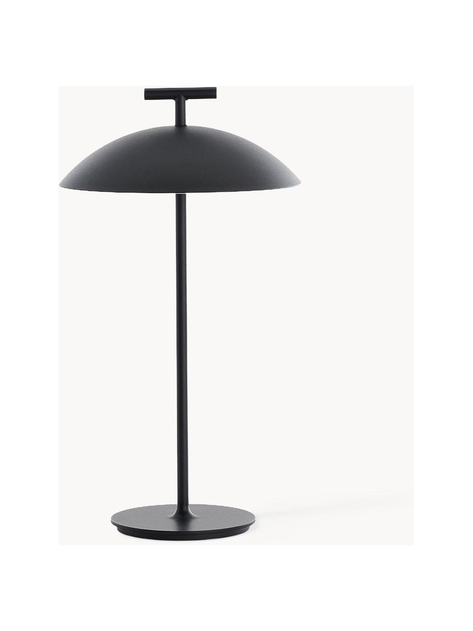 Prenosná stolová LED lampa Mini Geen-A, Polyester, práškový náter, Čierna, Ø 20 x V 36 cm