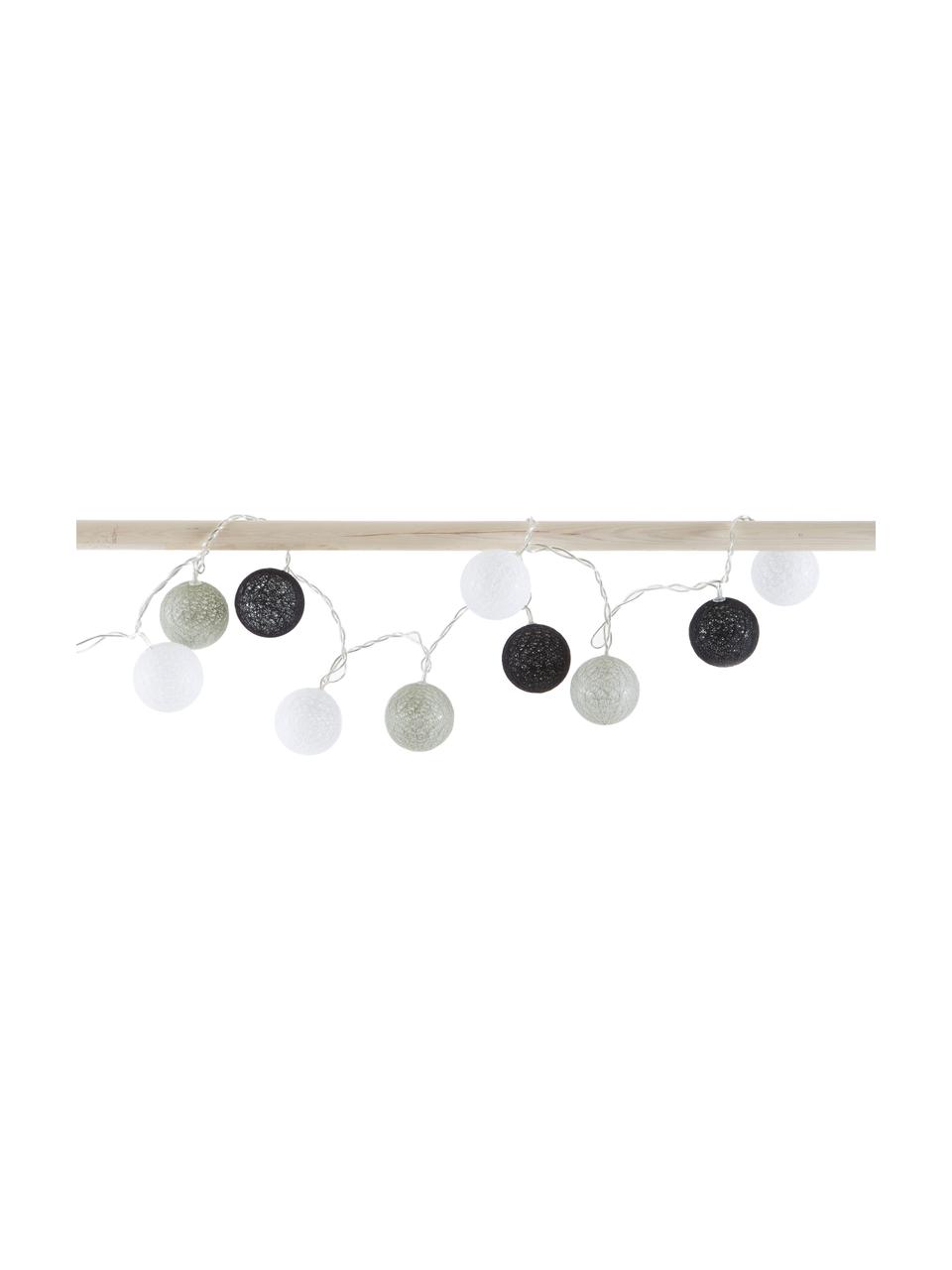 Guirnalda de luces Ball, 150 cm, Plástico, tela, Gris, negro, blanco, L 150 cm