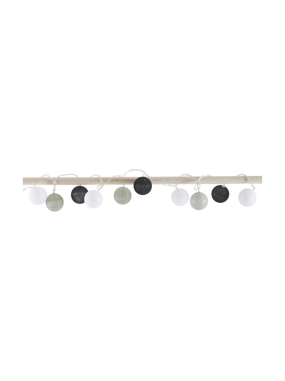 Guirnalda de luces Ball, 150 cm, Plástico, tela, Gris, negro, blanco, L 150 cm