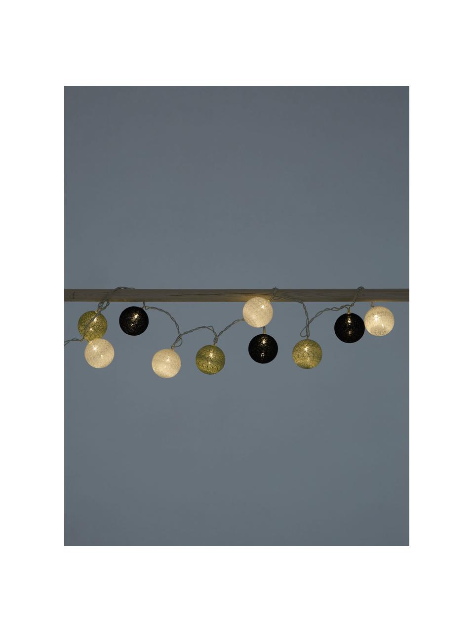 Guirnalda de luces Ball, 150 cm, Plástico, tela, Gris, negro, blanco, L 150 cm