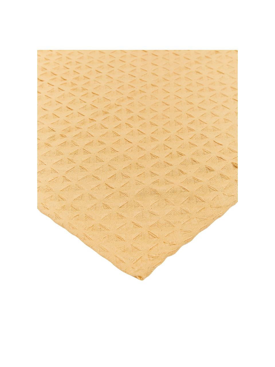 Narzuta z piki Panal, 100% bawełna, Żółty, S 180 x D 260 cm (na łóżka do 160 x 200)