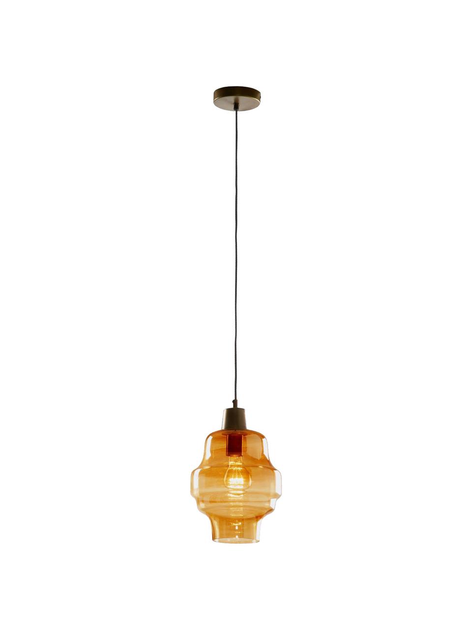 Lampa wisząca Covell, Odcienie bursztynowego, czarny, Ø 23 x W 33 cm