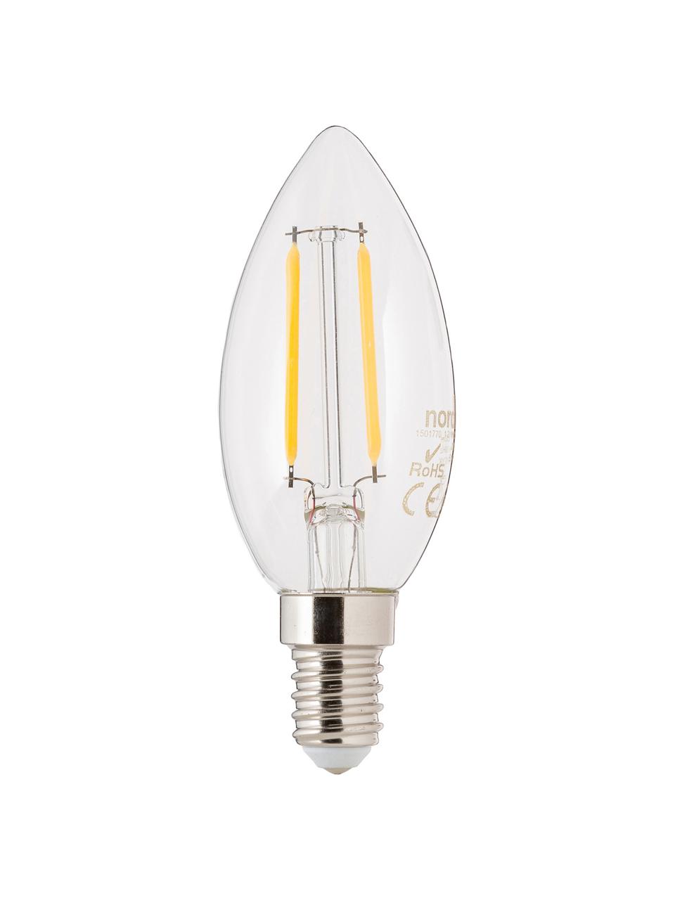 LED lamp Vel (E14 / 2W), Peertje: glas, Fitting: aluminium, Transparant, Ø 4 x H 10 cm