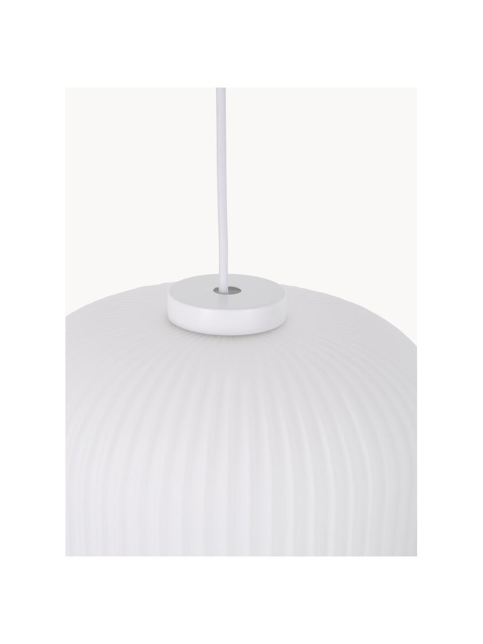 Hanglamp Milford van opaalglas, Lampenkap: opaalglas, mondgeblazen, Wit, Ø 30 x H 24 cm