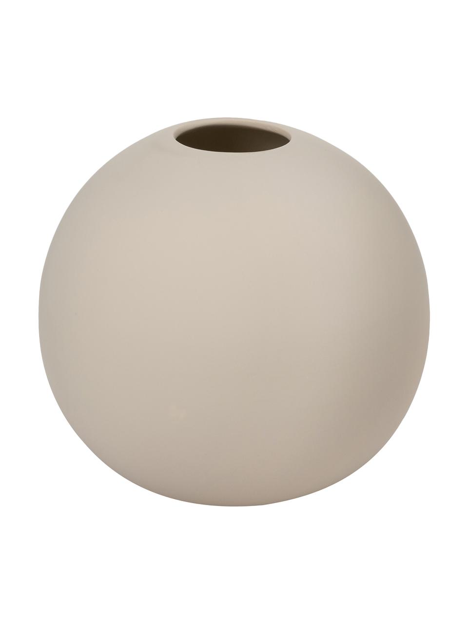 Jarrón artesanal de cerámica Ball, Cerámica, Beige claro, Ø 10 x Al 10 cm