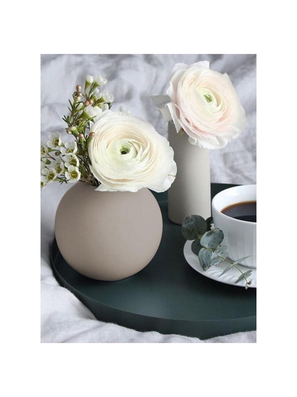 Vase en céramique fait à la main Ball, Céramique, Beige clair, Ø 10 x haut. 10 cm