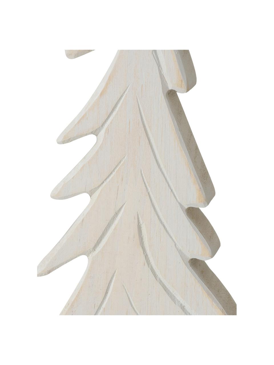 Piezas decorativas abetos de madera de pino Veli, 3 uds., Madera de pino, Madera clara, Set de diferentes tamaños