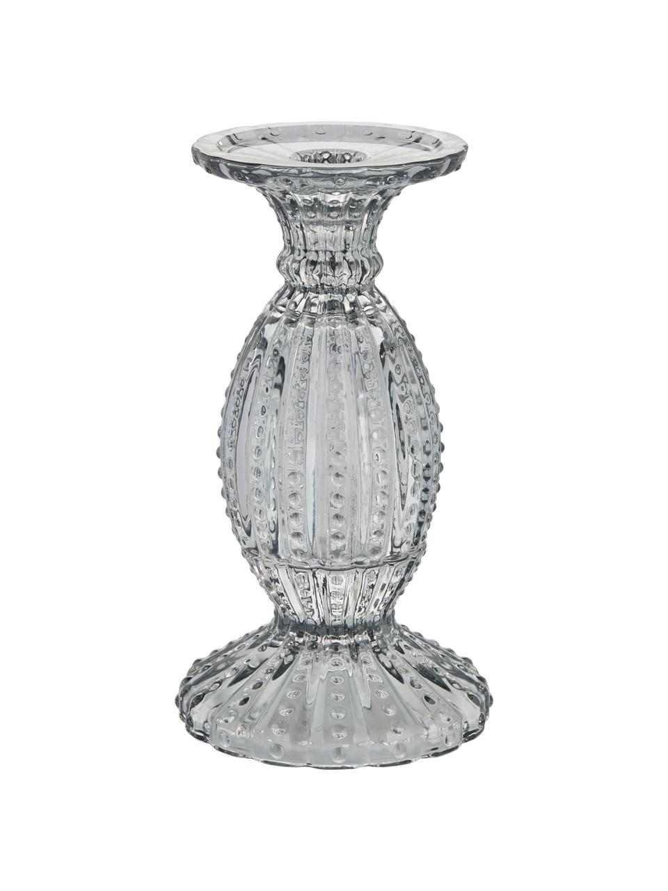 Candelabro in vetro Silva, Vetro, Grigio trasparente, Ø 11 x Alt. 19 cm