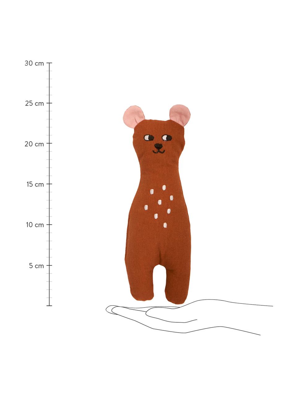 Peluche ours en coton Bear, Brun, larg. 8 x haut. 25 cm