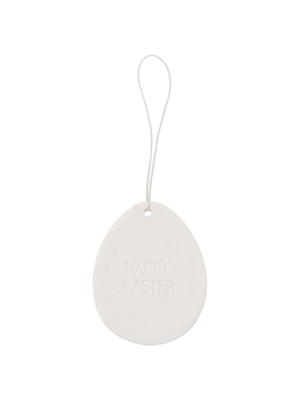 Osteranhänger Easter, 4 Stück, Porzellan, Weiß, H 7 cm