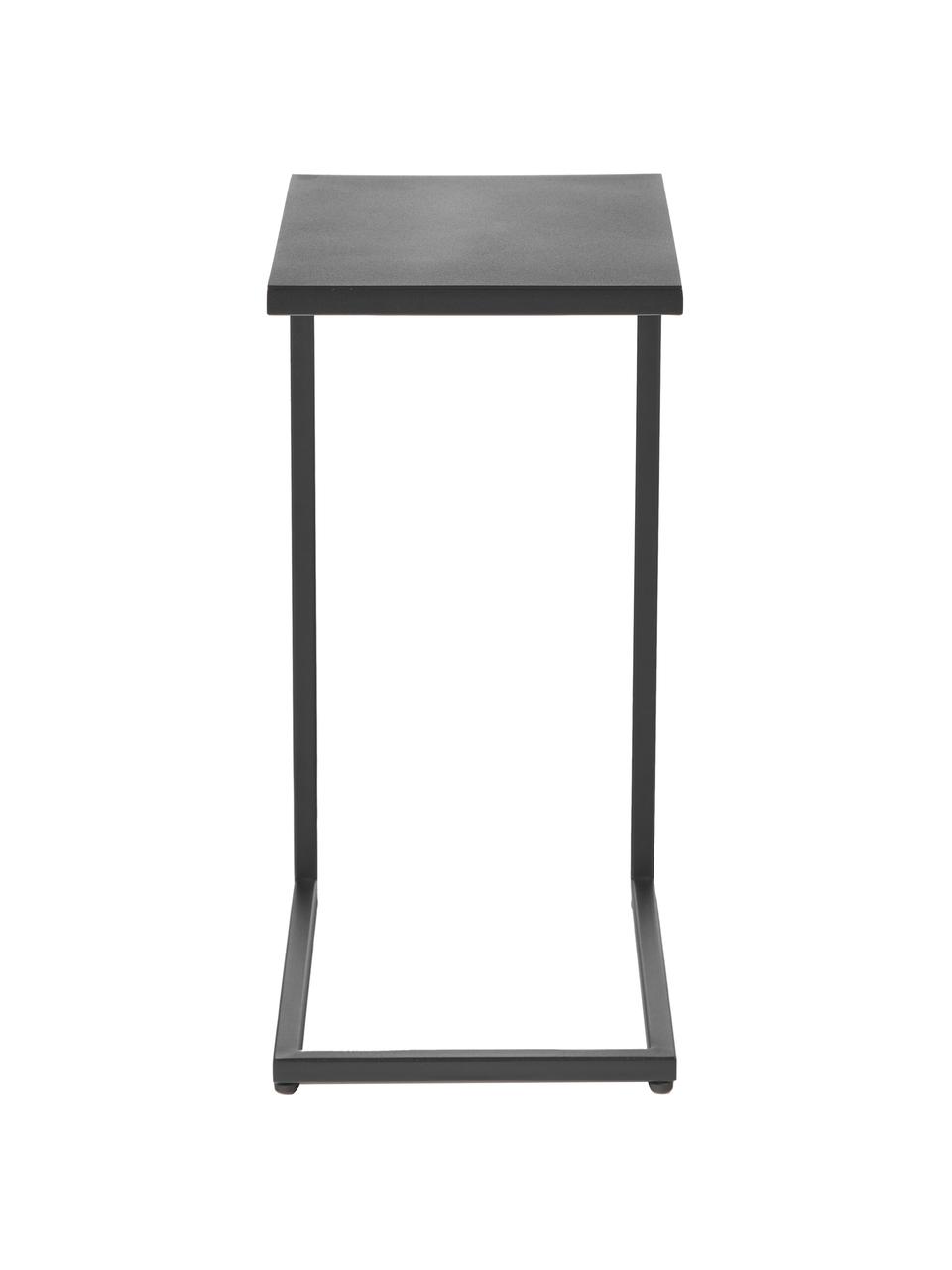 Tavolino in metallo Lupe, Metallo rivestito, Nero, Larg. 40 x Alt. 60 cm