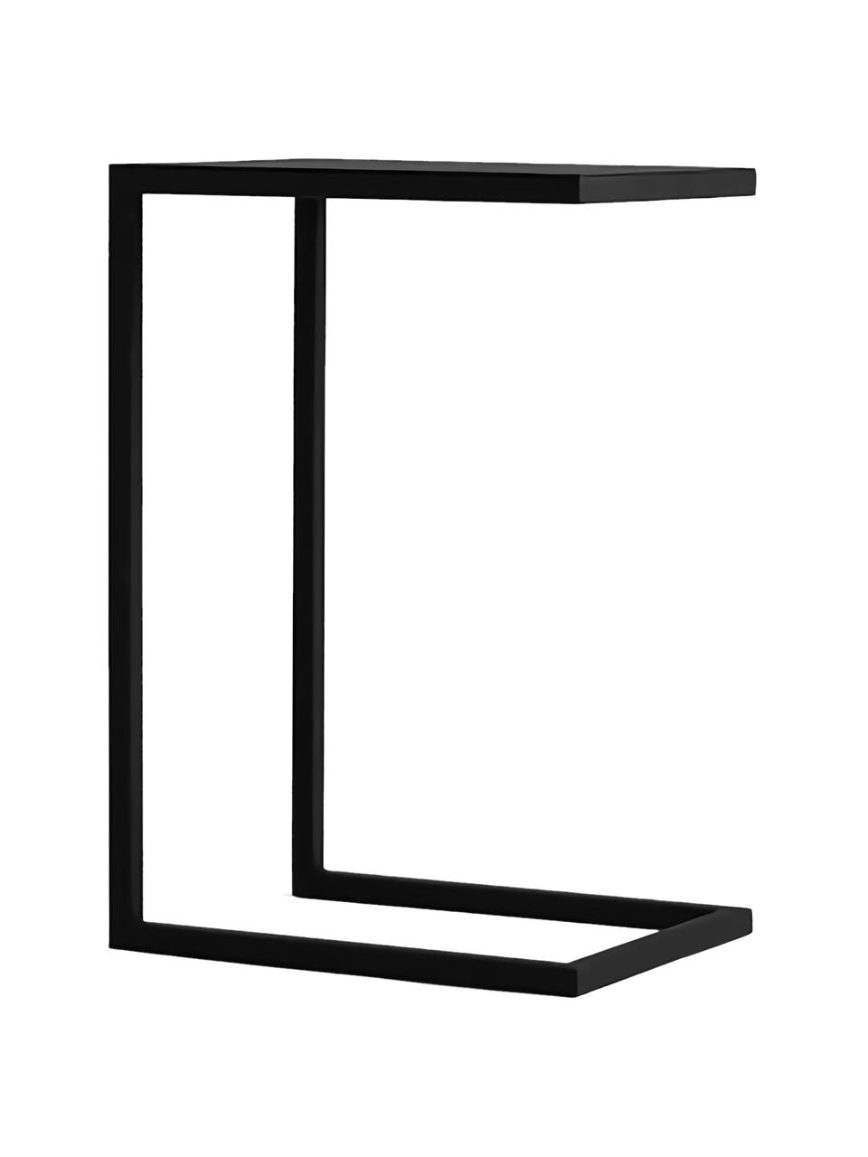 Tavolino in metallo Lupe, Metallo rivestito, Nero, Larg. 40 x Alt. 60 cm