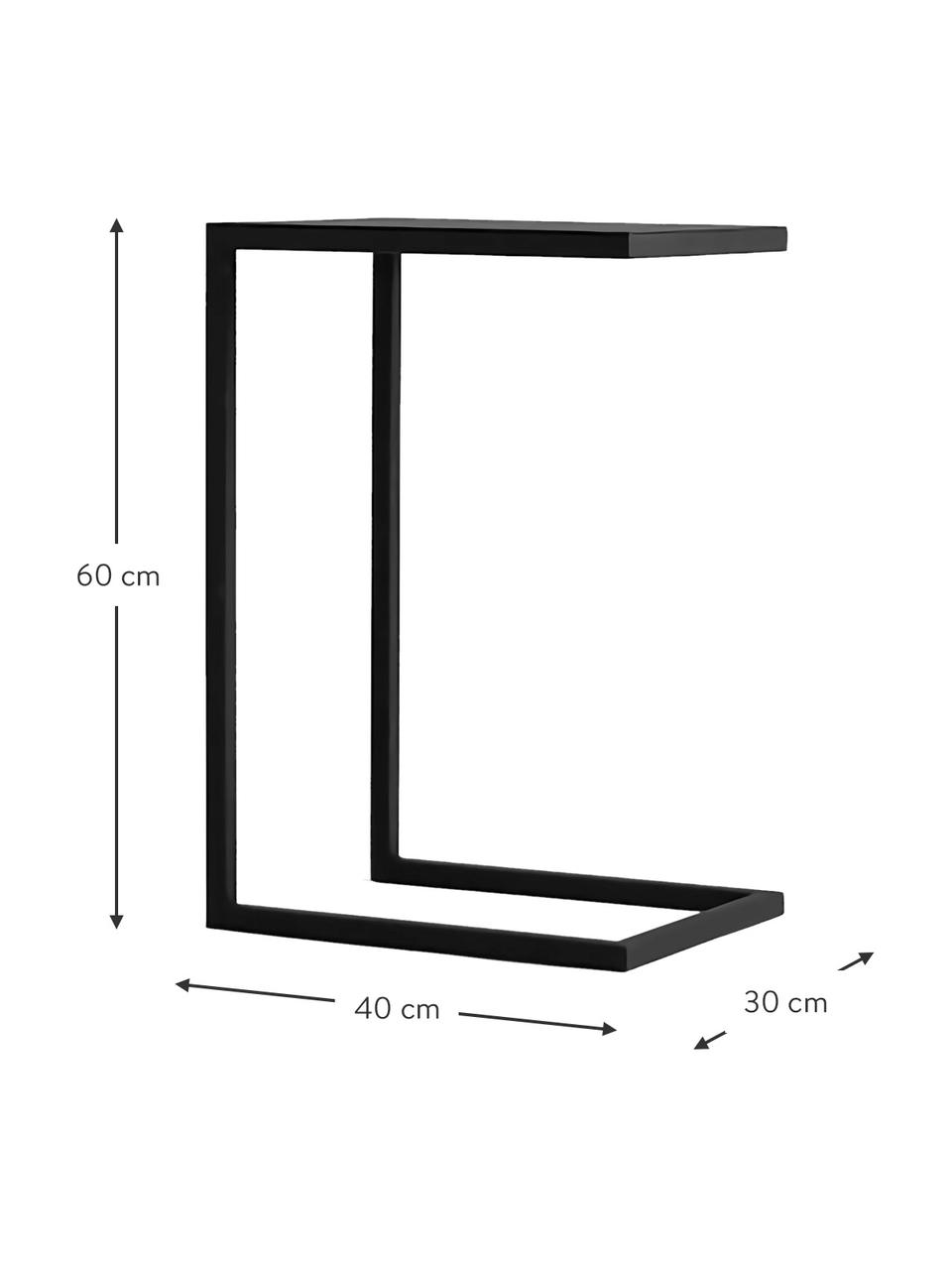 Metall-Beistelltisch Lupe, Metall, beschichtet, Schwarz, B 40 x H 60 cm