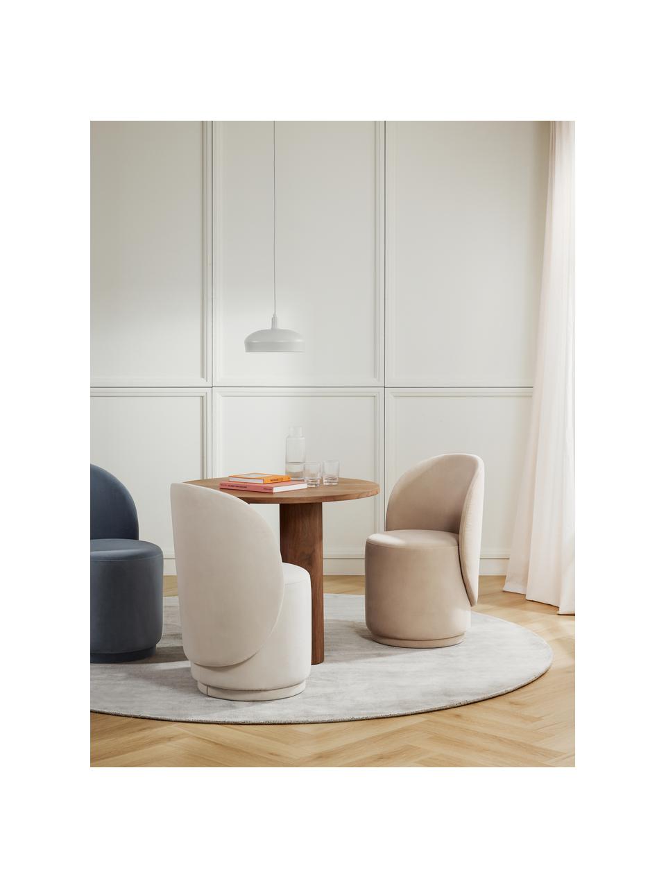 Chaise en velours rembourrée Zeyno, Velours (100 % polyester), Velours beige foncé, larg. 54 x haut. 82 cm