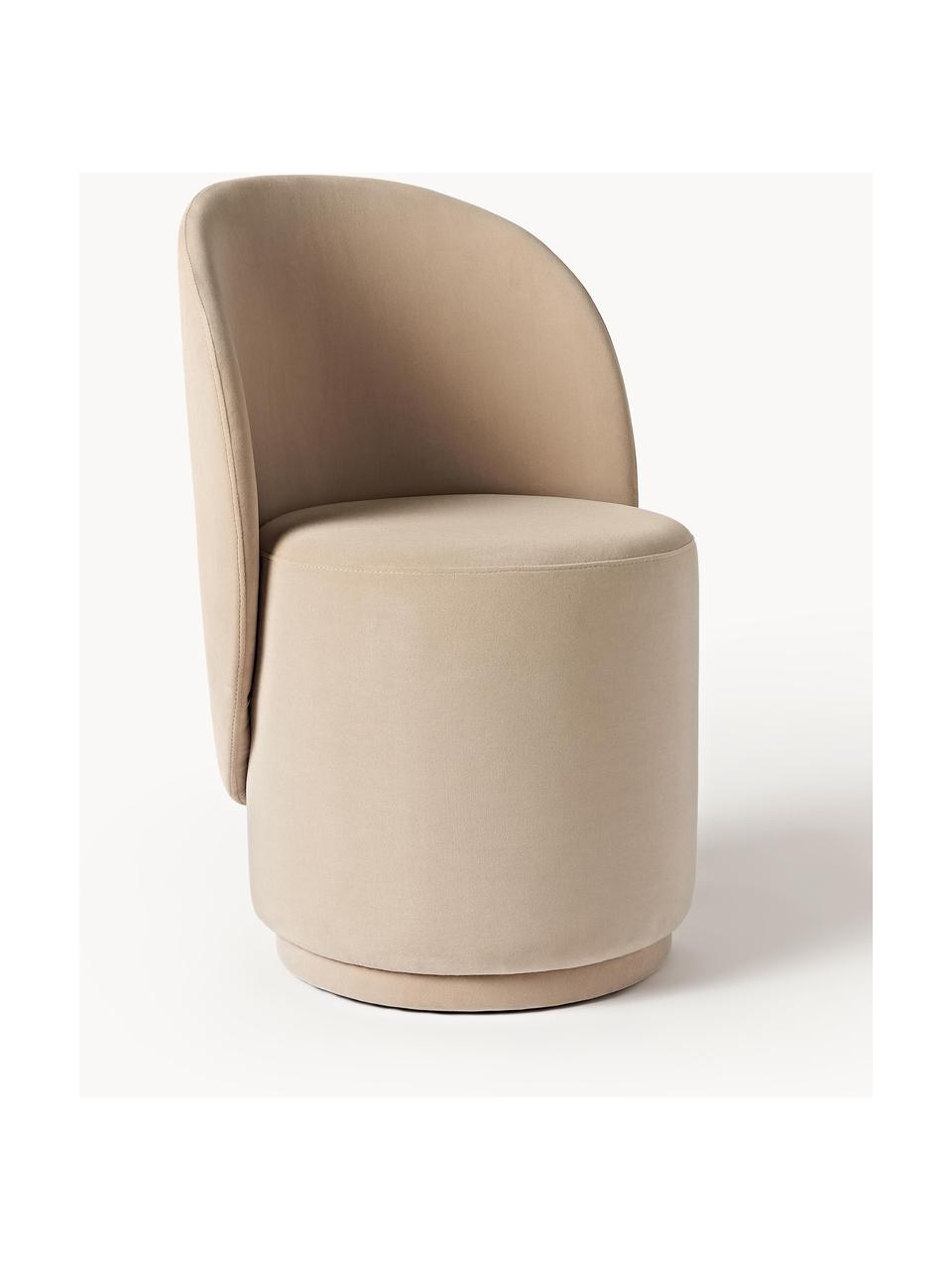 Chaise rembourrée en velours Zeyno, Velours (100 % polyester), Velours beige, larg. 54 x haut. 82 cm