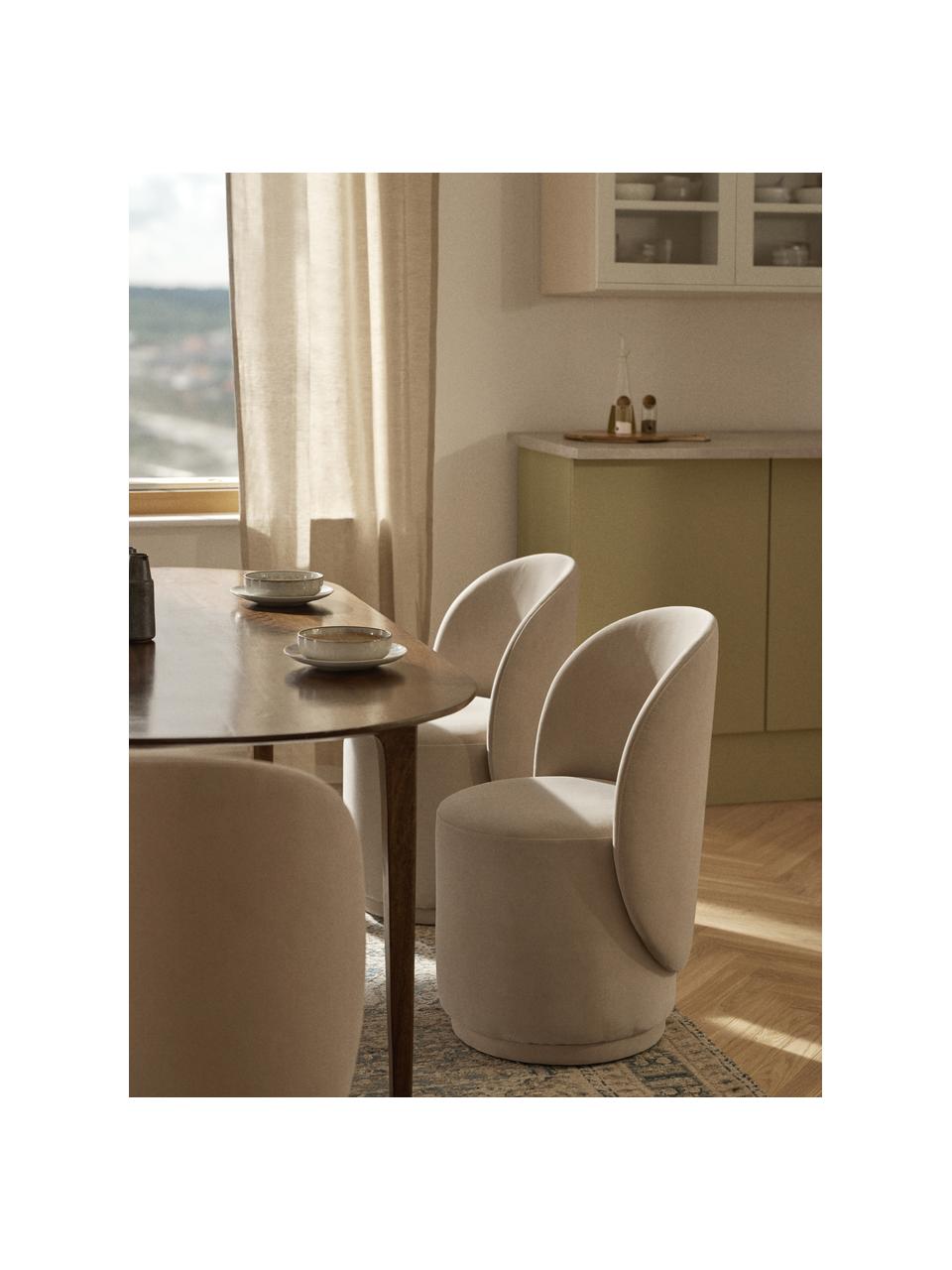 Fluwelen gestoffeerde stoel Zeyno, Fluweel (100% polyester)

Het in dit product gebruikte materiaal is getest op schadelijke stoffen en gecertificeerd volgens STANDARD 100 door OEKO-TEX® 2102036, Centexbel., Fluweel beige, B 54 x H 82 cm