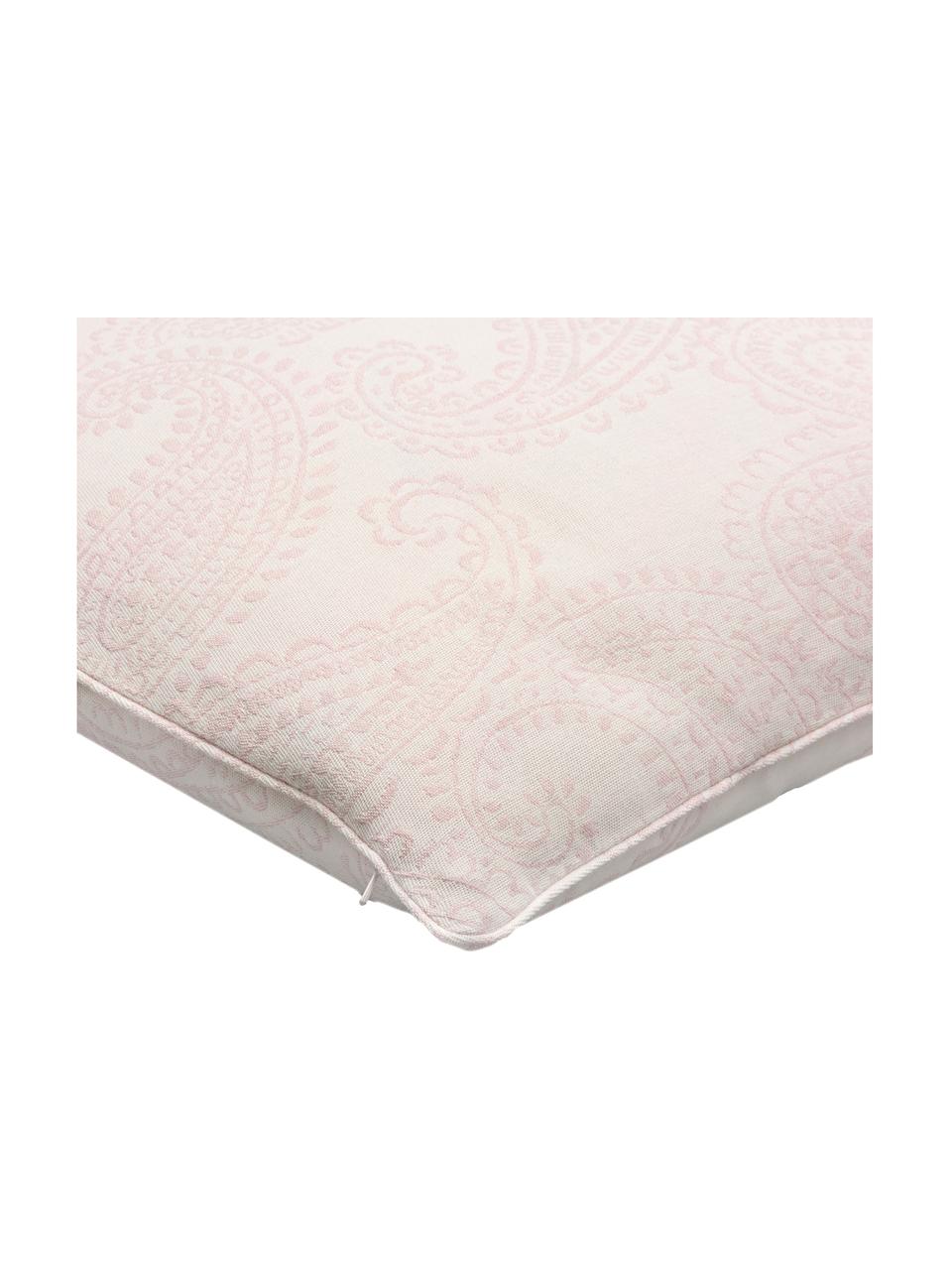 Bestickte Kissenhülle Paisley, 80% Baumwolle, 20% Leinen, Rosa, 50 x 50 cm