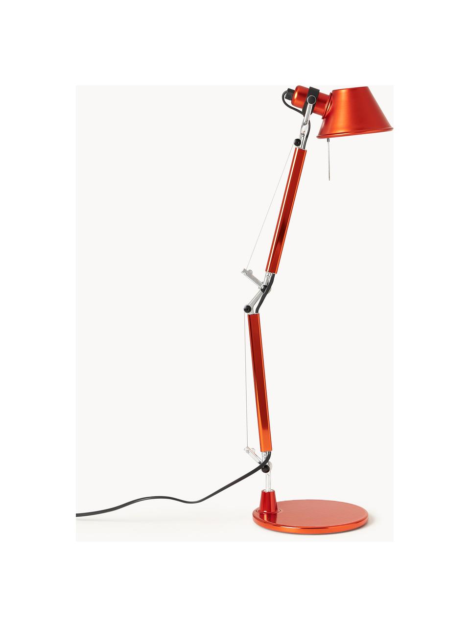 Lampa biurkowa Tolomeo Micro, Stelaż: aluminium powlekane, Pomarańczowy, S 45 x W 37-73 cm