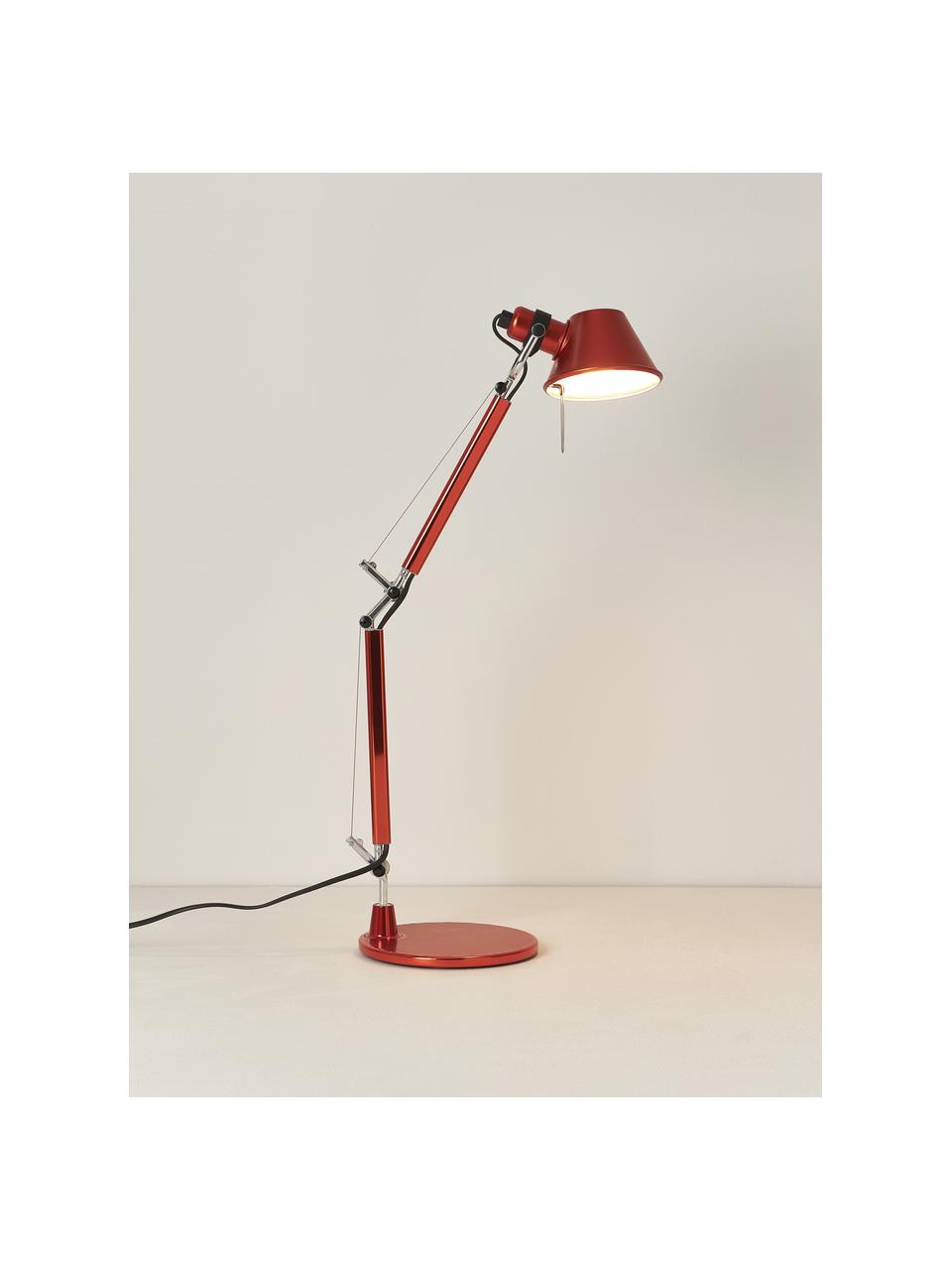 Lampa biurkowa Tolomeo Micro, Stelaż: aluminium powlekane, Pomarańczowy, S 45 x W 37-73 cm