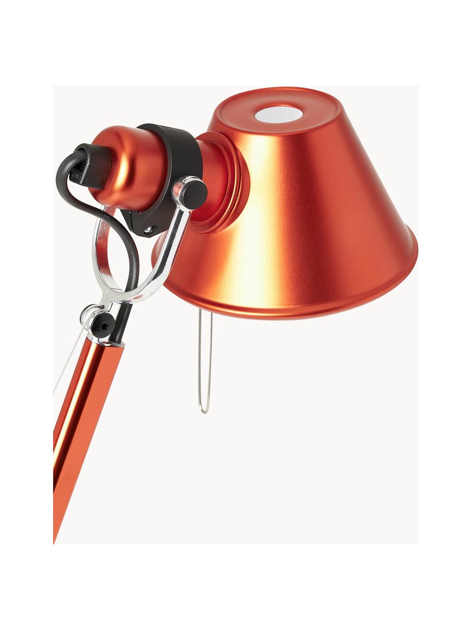 Lampa biurkowa Tolomeo Micro, Stelaż: aluminium powlekane, Pomarańczowy, S 45 x W 37-73 cm