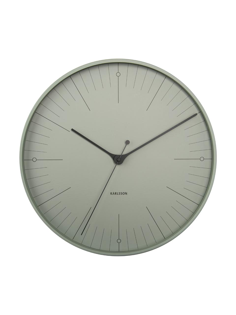 Zegar ścienny Index, Metal powlekany, Czarny, zielony, Ø 40 cm