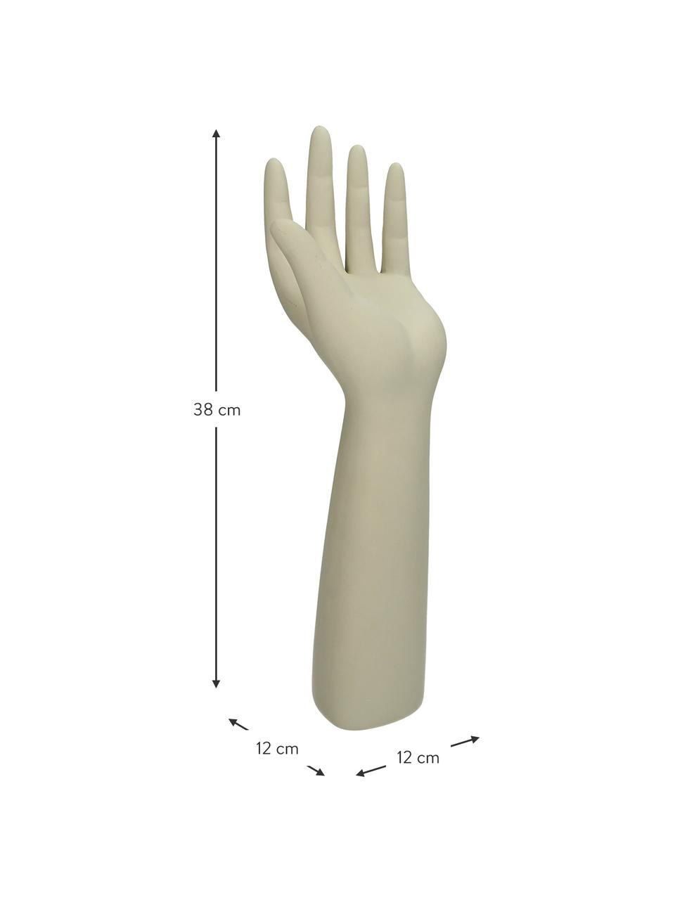 Accessoire décoratif Hand, Polyrésine, Beige, larg. 12 x haut. 38 cm