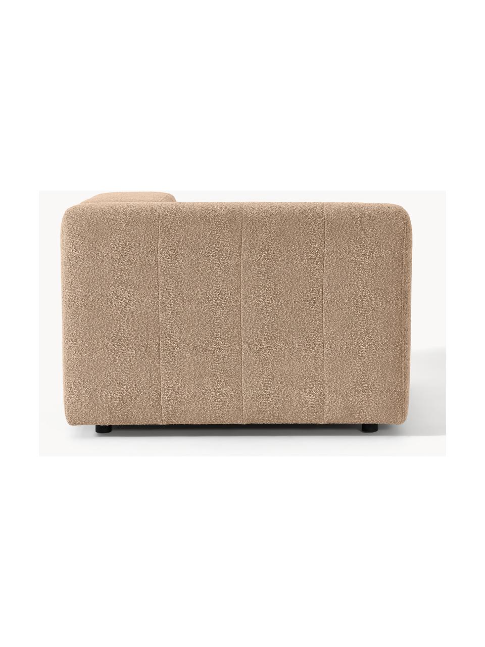 Bouclé rohový modul Lena, Světle hnědá, Š 105 cm, H 106 cm, rohová část vlevo