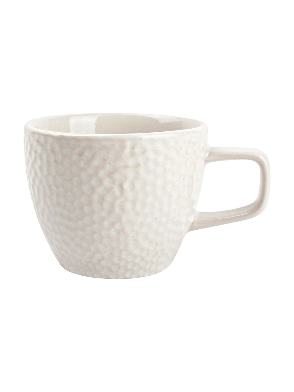 Tasse à café avec sous-tasse rustique Mielo, 8 élém., Blanc