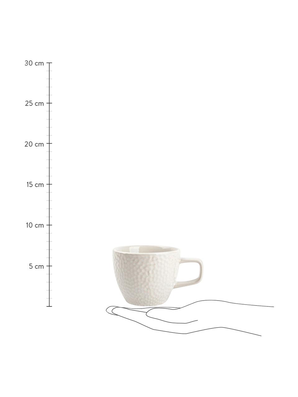Tasse à café avec sous-tasse rustique Mielo, 8 élém., Blanc