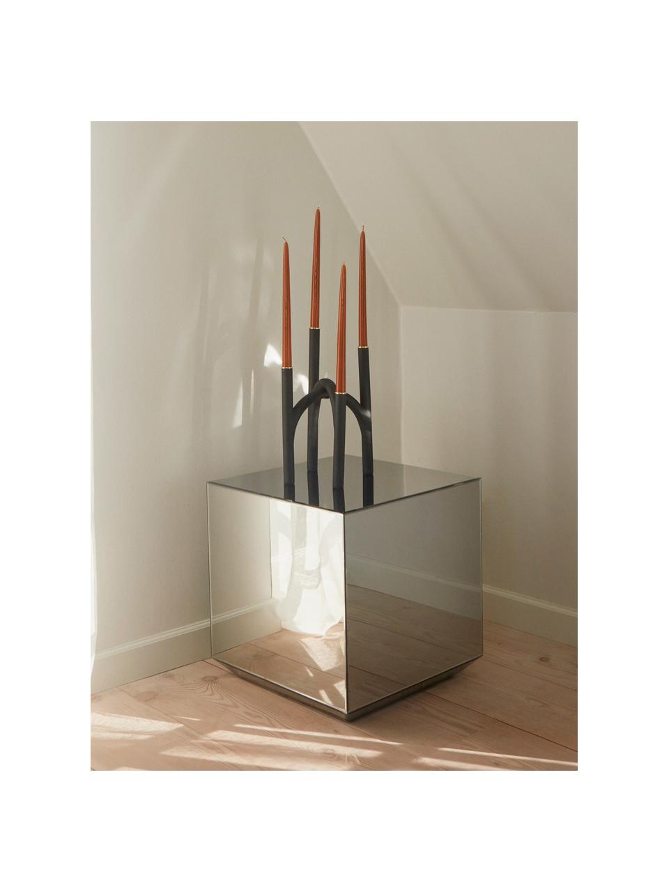 Kerzenhalter Angui aus Metall, Metall, beschichtet, Schwarz, Goldfarben, B 22 x H 34 cm
