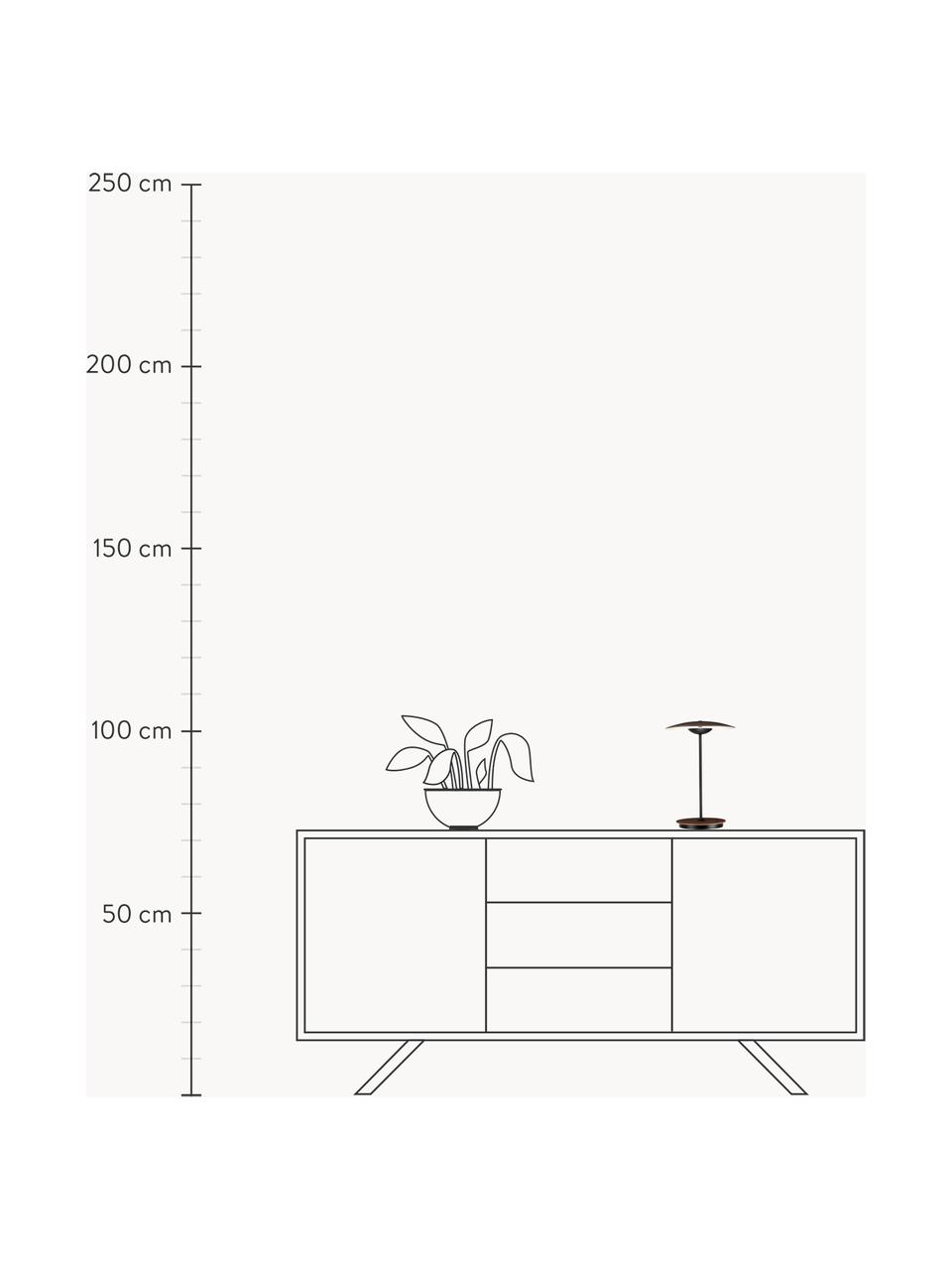 Mobile LED-Tischlampe Ginger, dimmbar, Dunkles Holz, Weiß, Schwarz, Ø 20 x H 30 cm