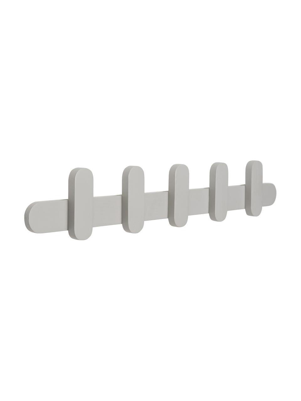 Appendiabiti da parete in legno di frassino Merry, 100% legno di frassino, certificato FSC, Grigio chiaro, Larg. 80 x Alt. 14 cm