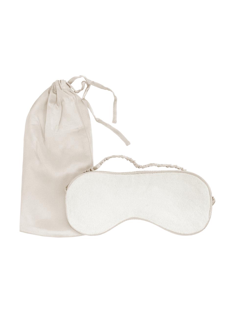 Zijden slaapmasker Silke, Ivoorkleurig, beige, 21 x 9 cm