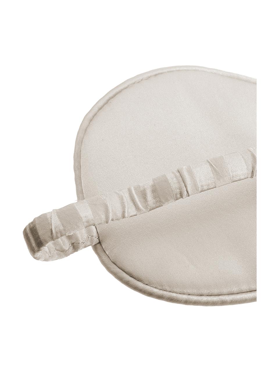Seiden-Schlafmaske Silke, Vorderseite: 70% Cashmere, 30% Merinow, Riemen: 100% Seide, Elfenbeinfarben, Beige, 21 x 9 cm