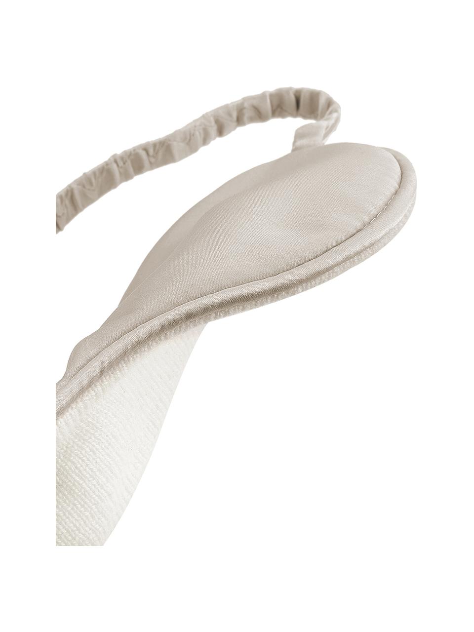 Seiden-Schlafmaske Silke, Vorderseite: 70% Cashmere, 30% Merinow, Riemen: 100% Seide, Elfenbeinfarben, Beige, 21 x 9 cm