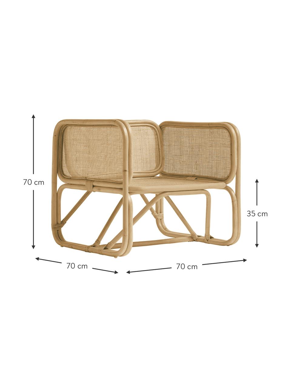 Fotel wypoczynkowy rattanowy Puglia, Rattan, Brązowy, S 70 x G 70 cm