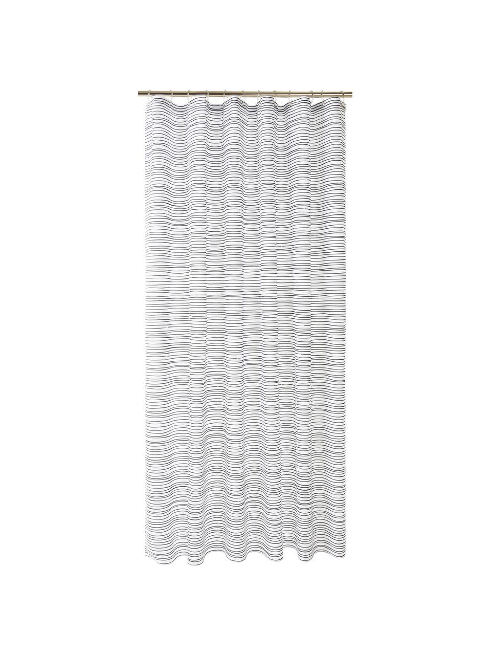 Douchegordijn Ystad, 100% polyester
Waterafstotend, niet waterdicht, Wit, zwart, 180 x 200 cm