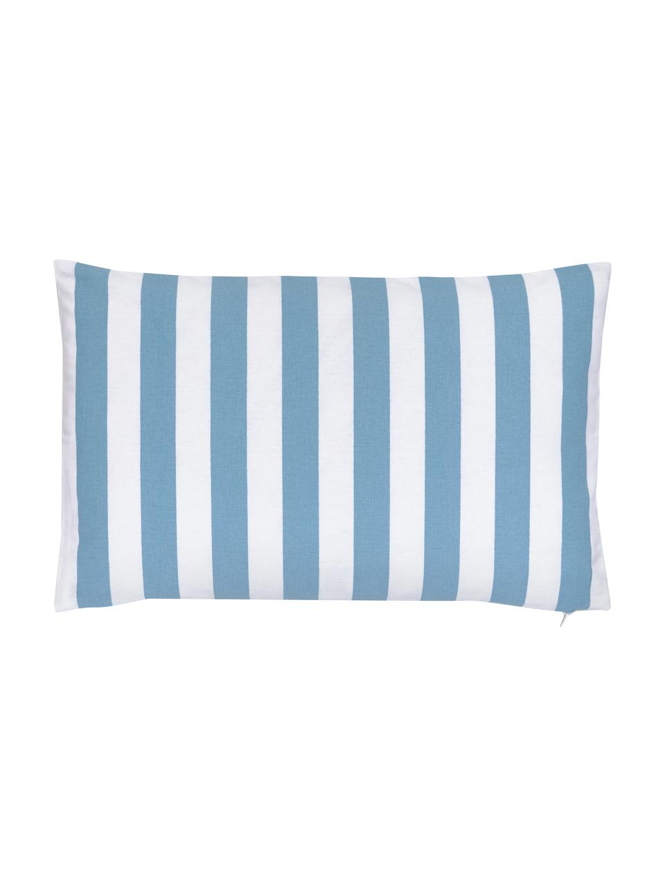 Housse de coussin rectangulaire bleu/blanc Timon, 100 % coton, Bleu, blanc, larg. 30 x long. 50 cm