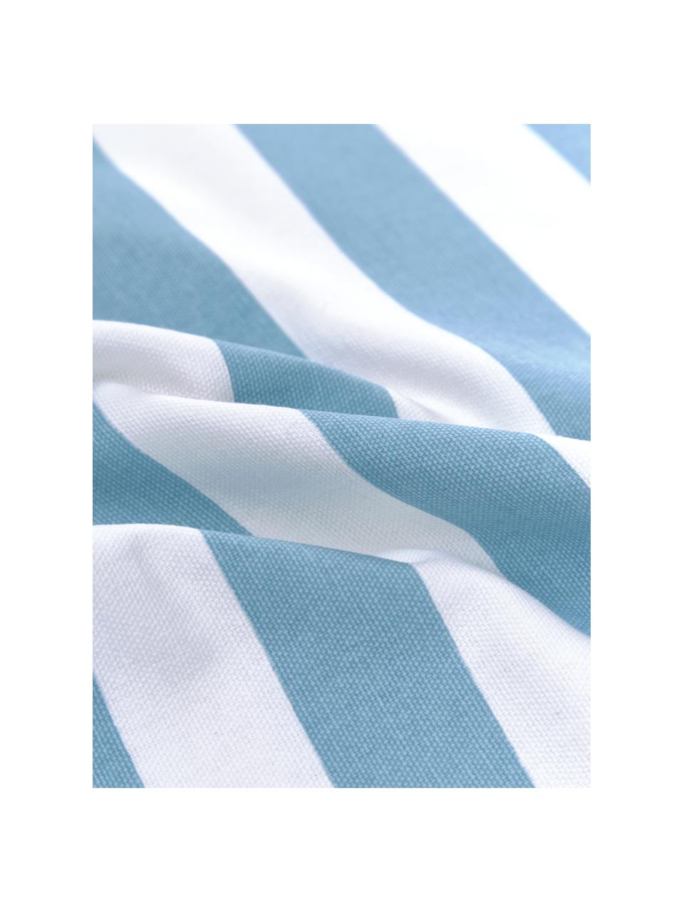 Gestreifte Kissenhülle Timon in Blau/Weiß, 100% Baumwolle, Blau, Weiß, B 30 x L 50 cm