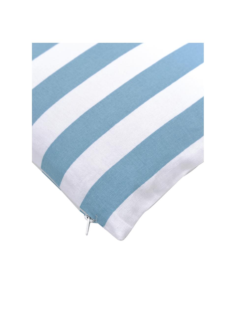 Housse de coussin rectangulaire bleu/blanc Timon, 100 % coton, Bleu, blanc, larg. 30 x long. 50 cm