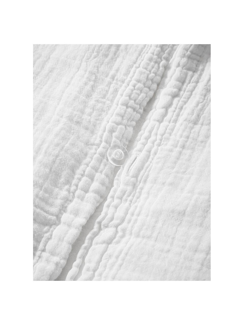 Housse de couette en mousseline Odile, Blanc, larg. 140 x long. 200 cm