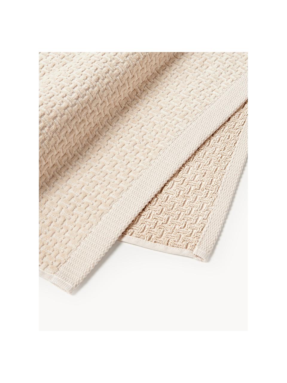 Lot de serviettes de bain Niam, set de tailles variées, Beige clair, 4 éléments (2 serviettes de toilette et 2 draps de bain)