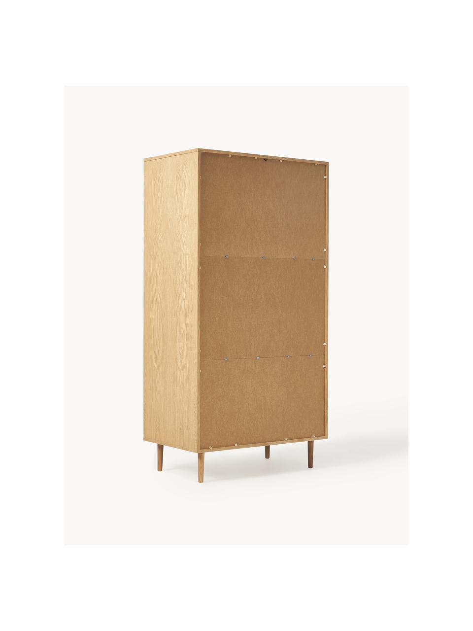 Malá šatní skříň s vídeňskou pleteninou Aries, Dubové dřevo, světle lakované, Š 100 cm, V 194 cm