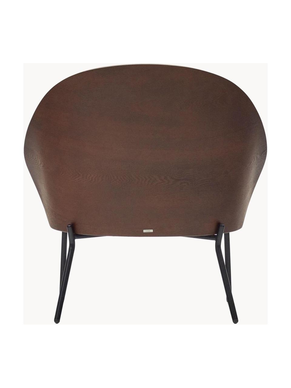Chenille lounge fauteuil Eamy, Bekleding: chenille (100% polyester), Poten: gegalvaniseerd metaal, Chenille beige, zwart, B 78 x D 72 cm