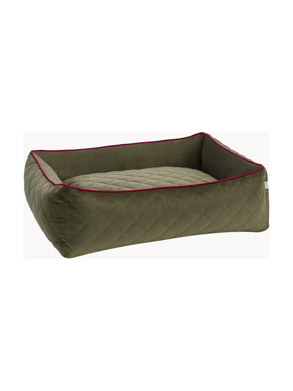 Samt-Hundebett Oxford, in verschiedenen Größen, Bezug: Samt (100 % Polyester), Olivgrün, Weinrot, B 68 x T 55 cm