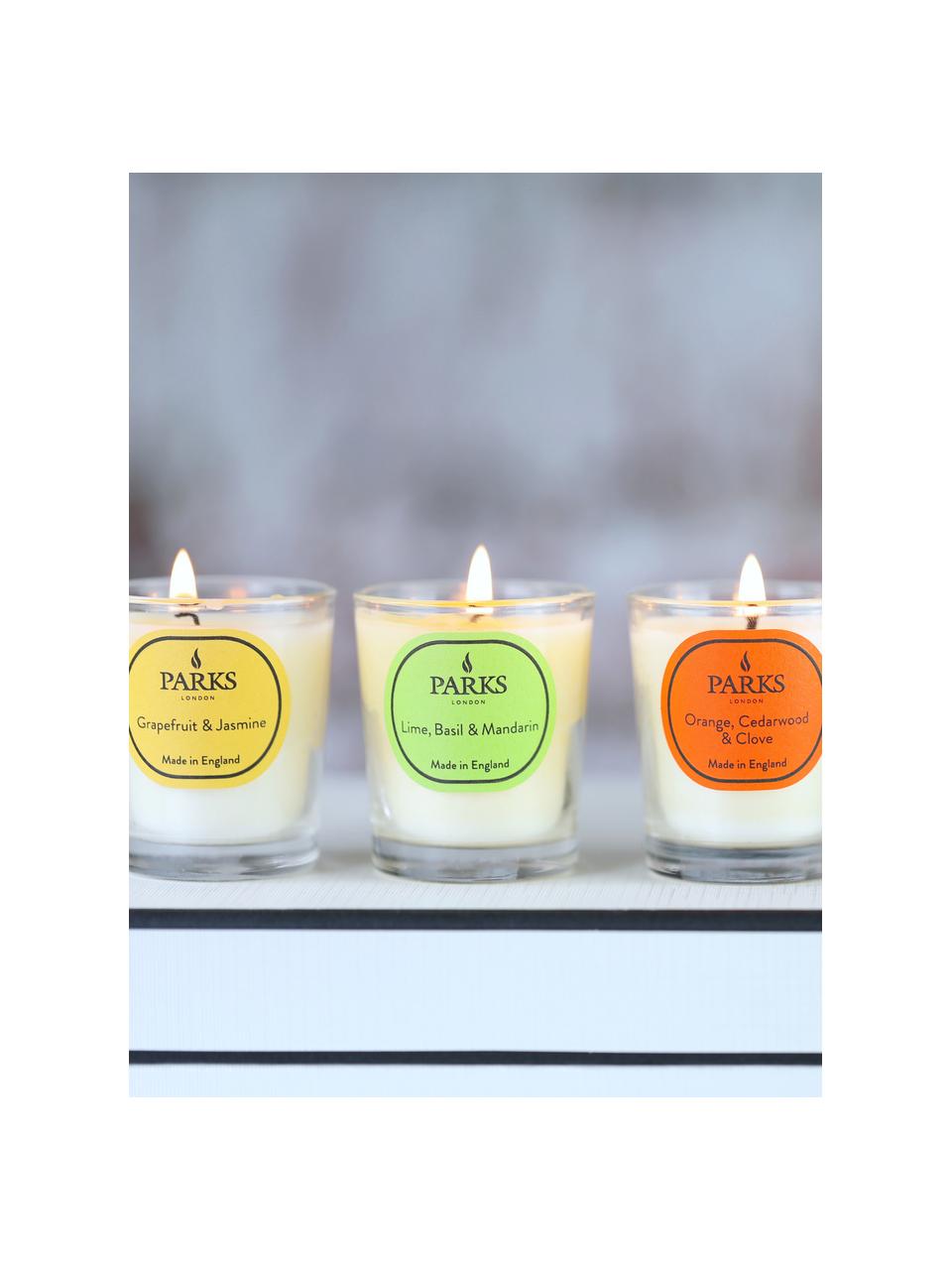 Set 10 candele profumate Vintage Aromatherapy, Contenitore: vetro, Confezione regalo: verde, giallo, Ø 5 x Alt. 5 cm