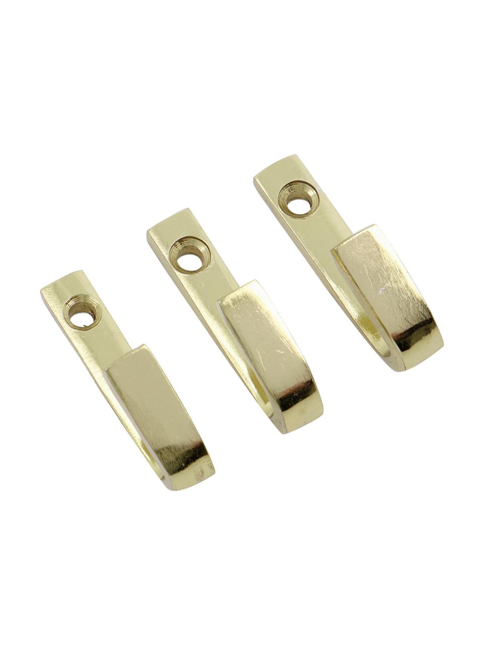 Metalen haak Bath, 3 stuks, Gecoat edelstaal, Goudkleurig, B 1 x H 5 cm