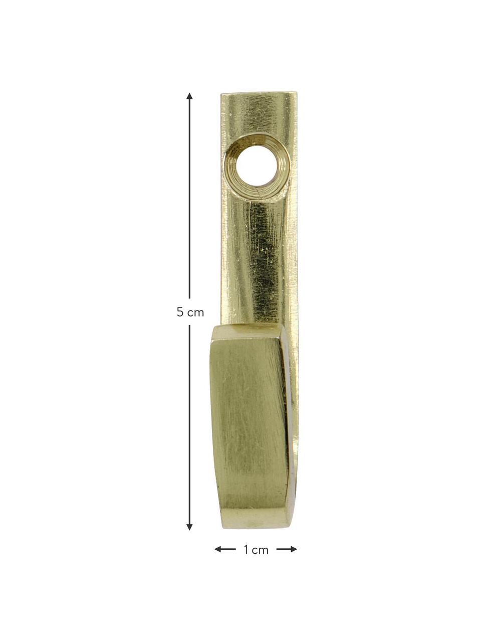 Ganchos de metal Bath, 3 uds., Acero inoxidable recubierto, Dorado, An 1 x Al 5 cm