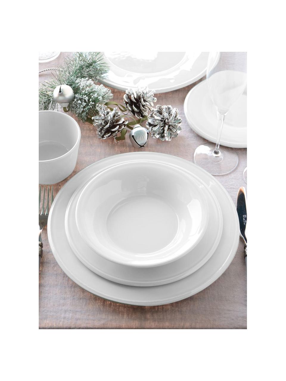 Snídaňové talíře ve venkovském stylu Constance, 2 ks, Kamenina, Bílá, Ø 24 cm